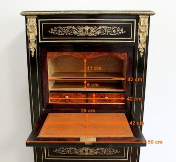 Secretary in blackened wood, Napoleon III period - 19th century