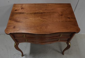 Small Louis XV style chest of drawers, called "Perruquière", in cherry wood - Early XXth century