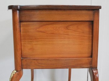 Small Louis XV style chest of drawers, called "Perruquière", in cherry wood - Early XXth century