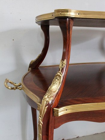 Marquetry Tea Table, Louis XV Style - Early 20th Century