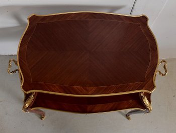 Marquetry Tea Table, Louis XV Style - Early 20th Century