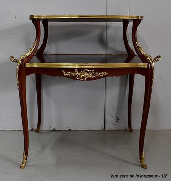 Marquetry Tea Table, Louis XV Style - Early 20th Century