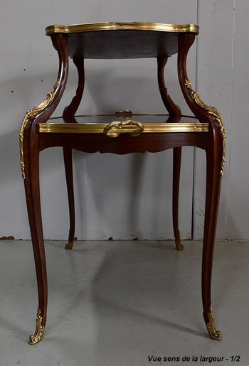 Marquetry Tea Table, Louis XV Style - Early 20th Century