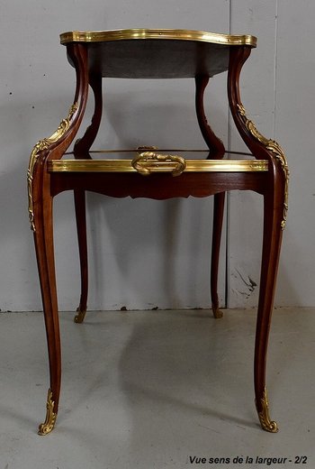 Marquetry Tea Table, Louis XV Style - Early 20th Century