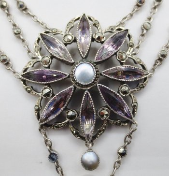 Collier, Argent Et Améthyste, XIXe Siècle.