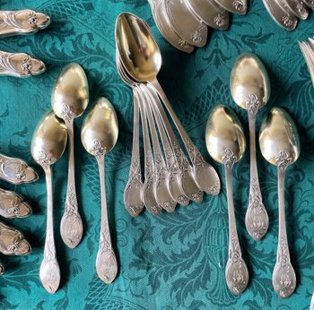 48-piece art nouveau cutlery set.