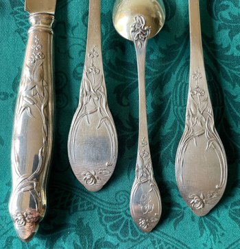 48-piece art nouveau cutlery set.