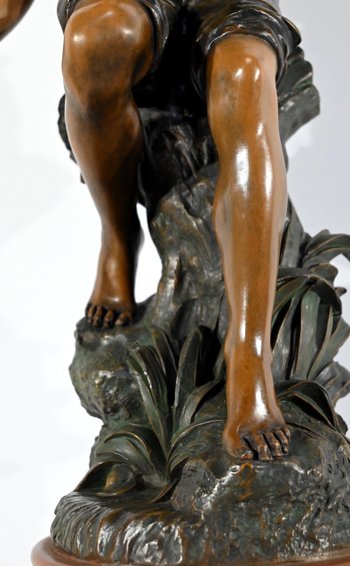 Important Spelter "The Angler", signed S.Kindsburger - Early 20th Century