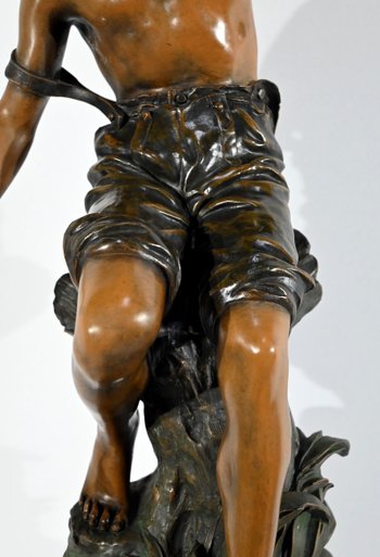 Important Spelter "The Angler", signed S.Kindsburger - Early 20th Century