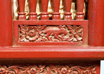 Barbed Bench in Teak, China - Late 19th Century