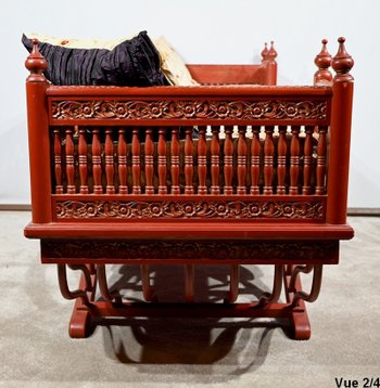 Barbed Bench in Teak, China - Late 19th Century