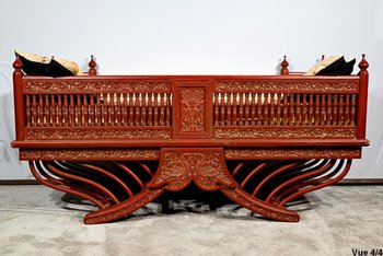 Barbed Bench in Teak, China - Late 19th Century