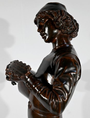 Bronze « Chanteur Florentin du XVe Siècle », signé P.Dubois – 1865