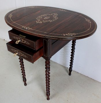 Small Rio Rosewood Shutter Table, Napoleon III Period – Mid-19th Century