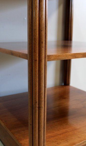 Serving Table on Wheels in Walnut, Art Deco - Early 20th Century