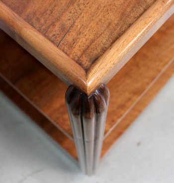 Serving Table on Wheels in Walnut, Art Deco - Early 20th Century