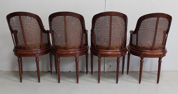 Suite of Mahogany Armchairs, Louis XVI Style - Early 20th Century