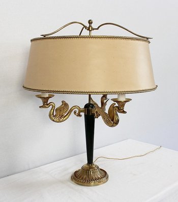 Importante Lampada in Ottone Dorato, Stile Impero - Inizio XX Secolo