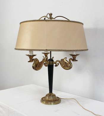 Importante Lampada in Ottone Dorato, Stile Impero - Inizio XX Secolo