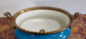 Jardinière en Porcelaine émaillée et Bronze Doré – Fin XIXe