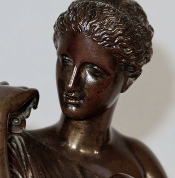 Bronze « Diane de Gabies » d’après Praxitèle, signé C. Sauvage – Début XIXe