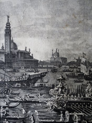 The Wedding With The Sea, Engraving After Canaletto, 18th Century.