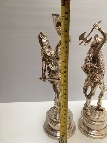 Two subjects in silvered bronze XIXth RANCOULLET