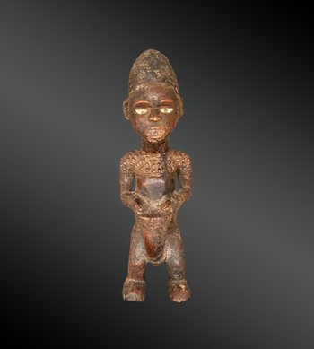 STATUETTE mit Darstellung einer TAMBOURINARY Kongo-Kultur, Demokratische Republik Kongo Erste Hälfte des 20. Jahrhunderts