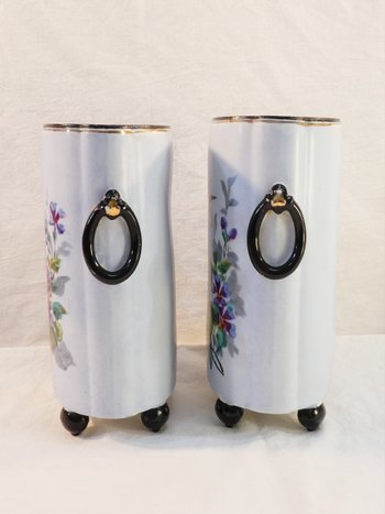 Pair of porcelain bird vases from LIMOGES WILLIAM GUERIN