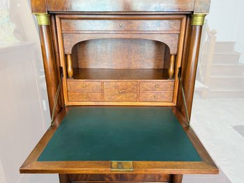 Mahogany secretary of style EMPIRE with detached columns