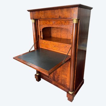 Mahogany secretary of style EMPIRE with detached columns