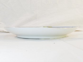 Large dish in LIMOGES or PARIS porcelain, circa 1900, decorated with MARTIN PECHEUR