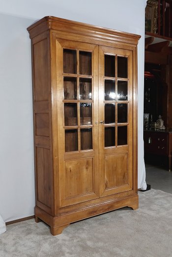 Solid cherry wood library-cabinet - end of 19th century