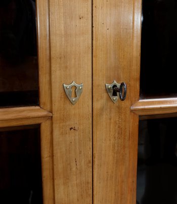 Solid cherry wood library-cabinet - end of 19th century