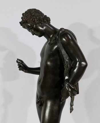 Important Bronze " Narcissus " by M. Amodio - End of XIXth century