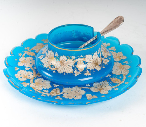 Blue opaline water set end of XIXth century