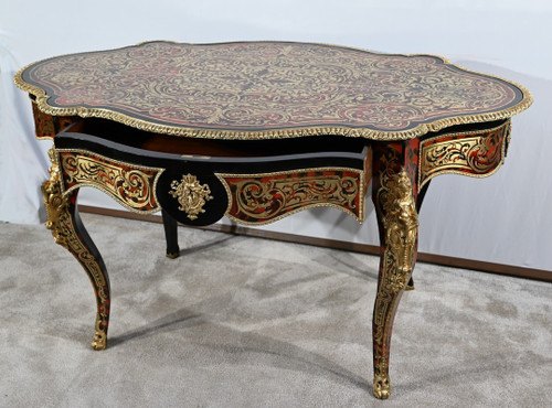 Blackened Pearwood violin table, Boulle style, Napoleon III period - Mid 19th century