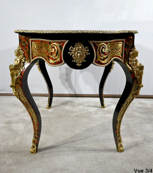 Blackened Pearwood violin table, Boulle style, Napoleon III period - Mid 19th century