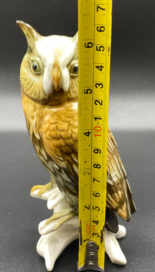 HIBOU PORCELAINE ÉMAILLÉE 