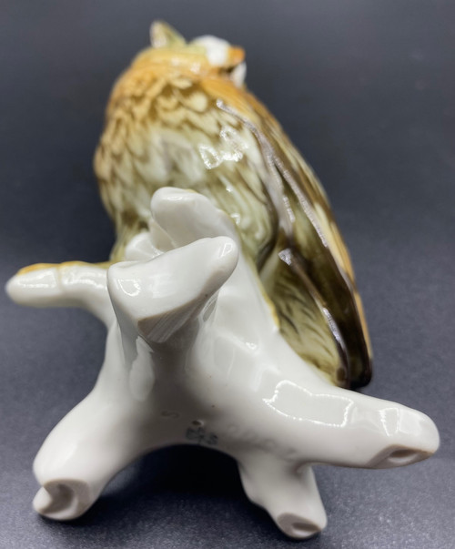 HIBOU PORCELAINE ÉMAILLÉE 