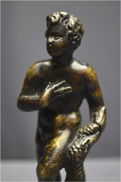 Italy, Renaissance period, 16th century, Bronze satuette representing a young man with a dolphin