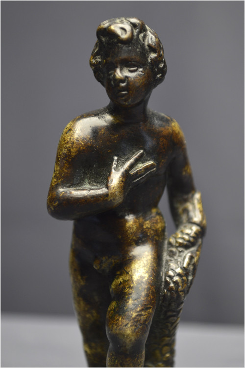 Italy, Renaissance period, 16th century, Bronze satuette representing a young man with a dolphin