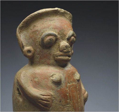 Costa Rica, 1000 - 1500 n. Chr., Guanacaste-Kultur Anthropomorphe Stauette, die eine Frau darstellt und ursprünglich auf drei Beinen stand.