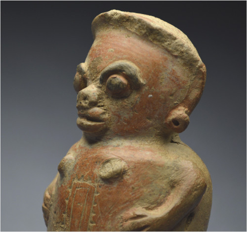 Costa Rica, 1000 - 1500 n. Chr., Guanacaste-Kultur Anthropomorphe Stauette, die eine Frau darstellt und ursprünglich auf drei Beinen stand.