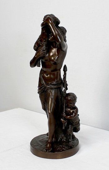 Bronzo "Bacchante e piccoli fauni" da J-J Foucou - seconda metà del XIX secolo