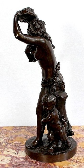 Bronzo "Bacchante e piccoli fauni" da J-J Foucou - seconda metà del XIX secolo