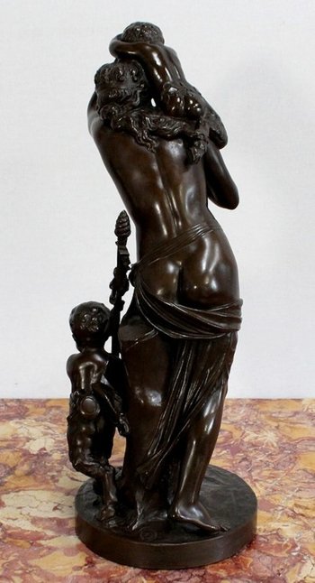 Bronzo "Bacchante e piccoli fauni" da J-J Foucou - seconda metà del XIX secolo