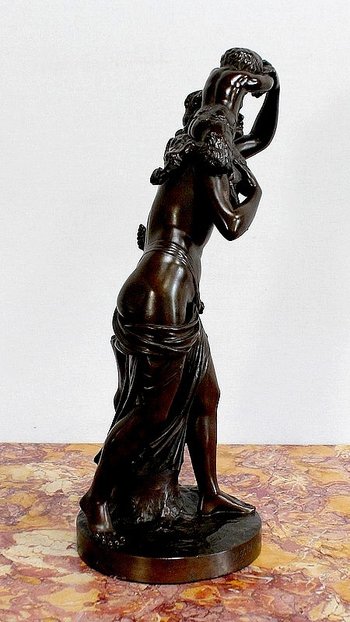 Bronzo "Bacchante e piccoli fauni" da J-J Foucou - seconda metà del XIX secolo