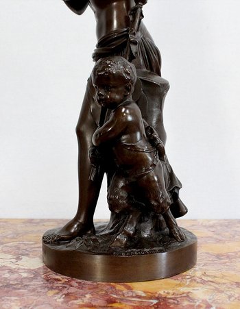 Bronzo "Bacchante e piccoli fauni" da J-J Foucou - seconda metà del XIX secolo