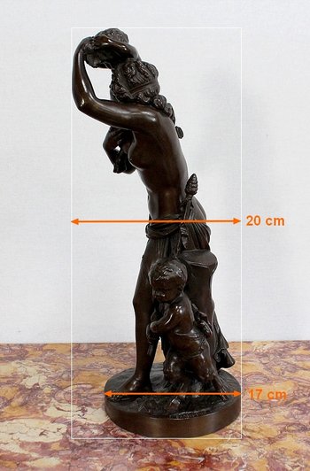 Bronzo "Bacchante e piccoli fauni" da J-J Foucou - seconda metà del XIX secolo